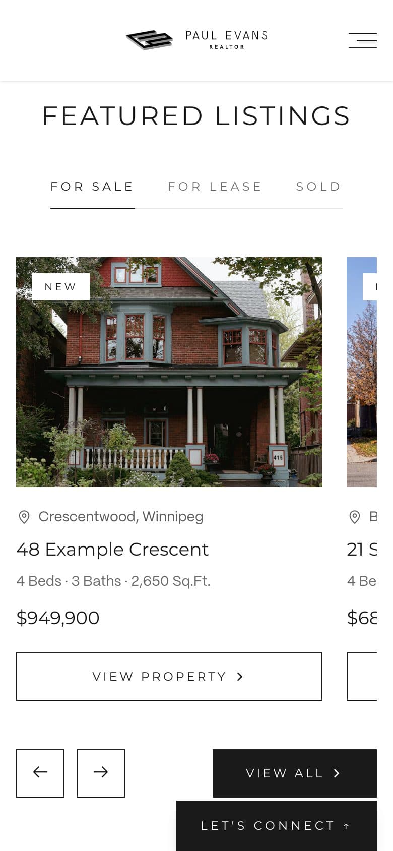 Mobile featured listings card for 48 Example Crescent